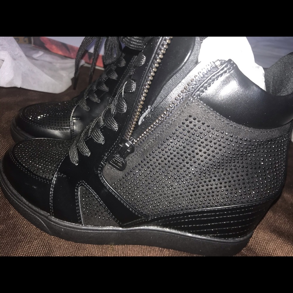 Super Blingy Italian By Summer Hi Top Wedge Shoes!